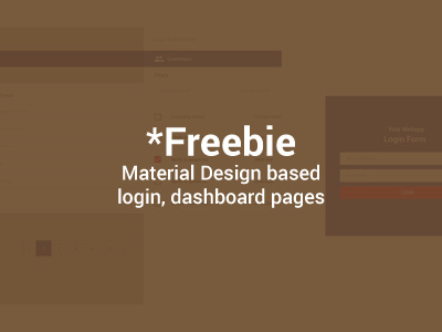 Freebie Material Login, Dashboard Pages