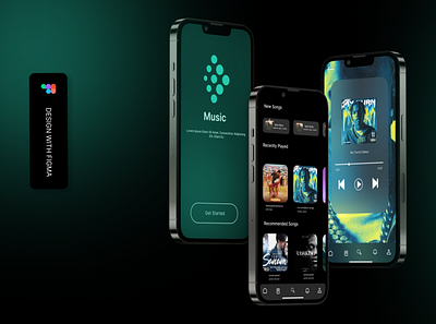 music app ui design (using mockup) design figma motion graphics post ui uidesign