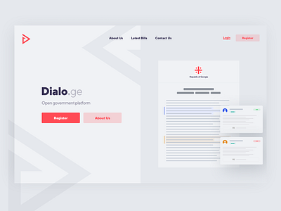 Dialo.ge - Landing Page for Open Government Platform