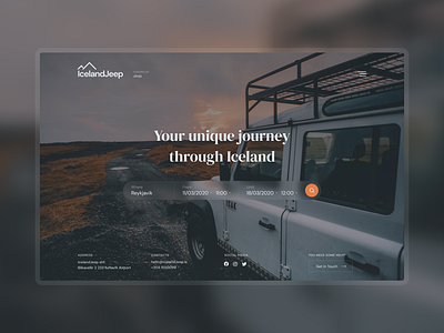 Icelandic Auto Rental Platform car dark iceland landing ui website