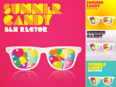 Ben Rector : Summer Candy Ep album art ben rector candy custom ep illustration invisibleelement music pop summer sunglasses typography vector