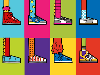 Monsters Shoes illustration invisibleelement monsters paintings shoes soles vector