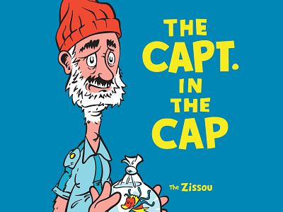 The Capt. In The Cap handdrawn illustration mashup parody seuss sub threadless type typography vector zissou