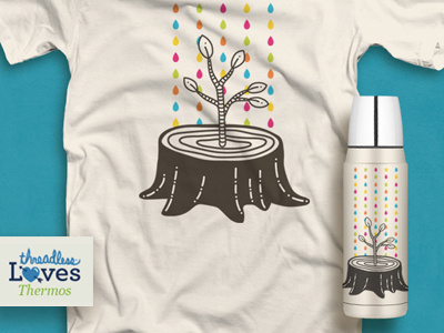 Threadless Growth design growth illustration invisibleelement shirt submission tee thermos threadless tree