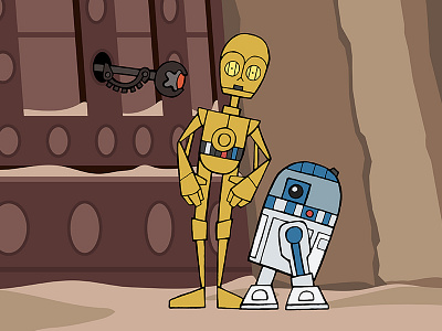 EP6 : C-3PO & R2-D2 capo character design farfaraway illustration illustrator modern photoshop r2d2 starwars vector