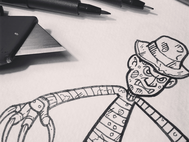 Inktober14-Day02-FreddyKreuger inktober halloween freddy nightmareonelmstreet illustration character