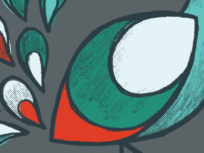 Peacock Illustration Detail