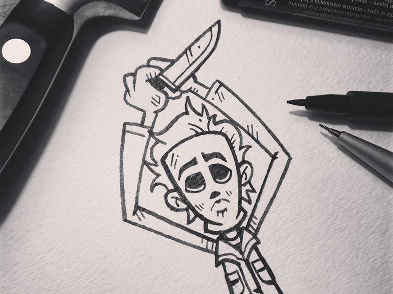 Inktober14-Day06-MichaelMyers michaelmyers inktober halloween ink drawing illustration character