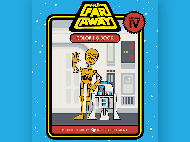 Free Star Wars Coloring Book freebie invisibleelement illustration coloring book may4th star wars free