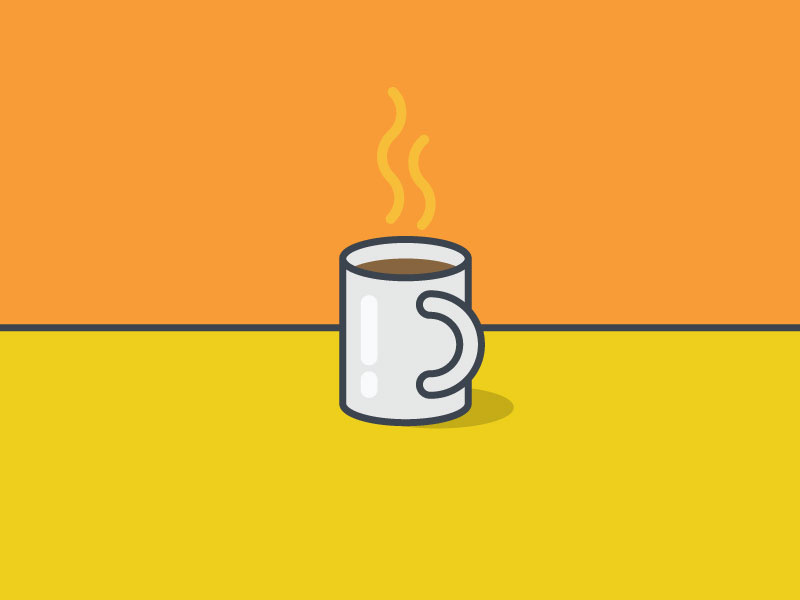 Munday Coffee Break mug coffee pop outline icon vector illustration