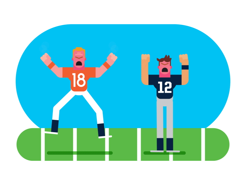 ESPN Brady vs. Manning - Angry character animation motion nfl football peytonmanning tombrady espn