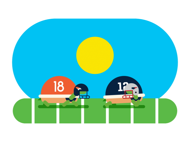 ESPN Brady vs. Manning - Slow animatedgif animation character espn football motion nfl peytonmanning tombrady turtle