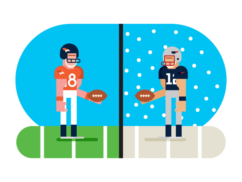 ESPN Brady vs. Manning - Indoor Games animatedgif character animation motion nfl football peytonmanning tombrady espn