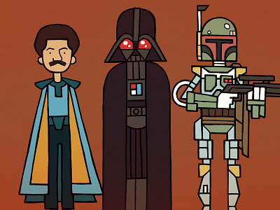 Lando Vader & Boba Fett : WIP character fan art illustration sketch star wars vector
