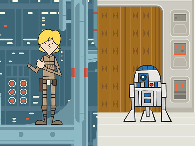 EP5 : Luke Skywalker & R2D2 characters empire strikes back fan art illustration luke skywalker r2d2 star wars vector