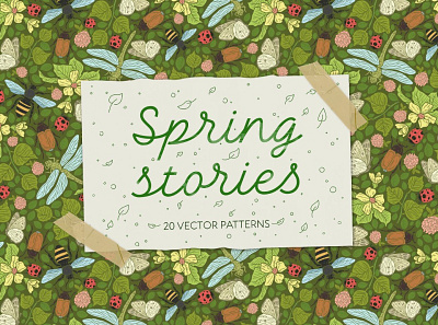 Spring Stories patterns#01 app branding design font graphic design illustration logo ui ux vector