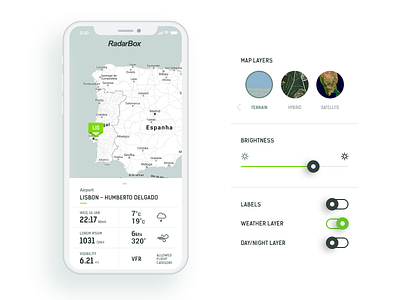 RadarBox Flights app filters flights mobile