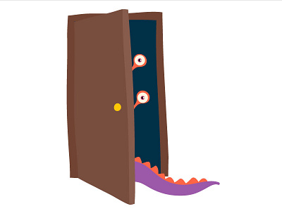 Monster in the closet cartoon children closet comic door eyes funny illustration monster scary terrible vector