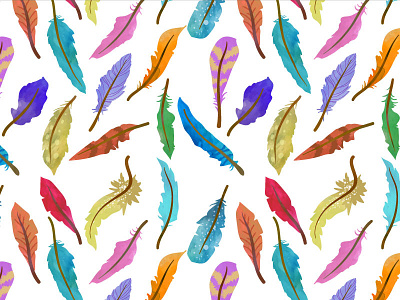 Feathers. Seamless pattern