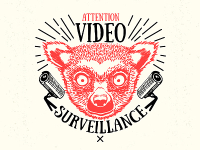 Attention lemur red face attention poster cartoon fun lemur red face surveillance vector video