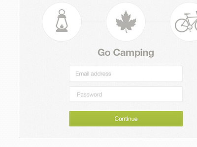 Traveler button camping form green icon login register ui