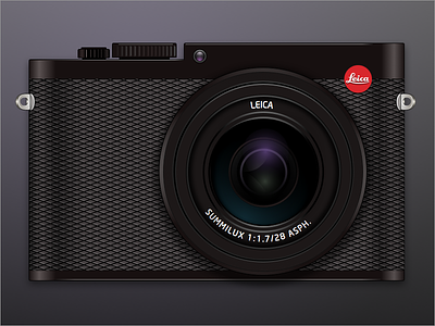 Leica Q - Sketch Experiment 3d black camera design illustration leica lens realistic sketch skeumorphic