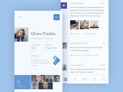 LinkedIn Redesign Concept by Iswanto Arif for Paperpillar on Dribbble