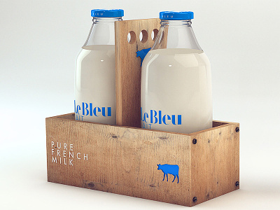 Le Bleu Lait bleu blue bottle french milk packaging
