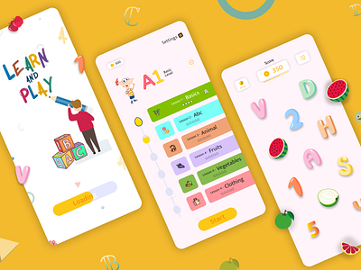 Kids Educational Game App! app branding cartoon childran design educationala app educationalgame game graphic design illustration kids learningapp logo mobile play study typography ui ux vector