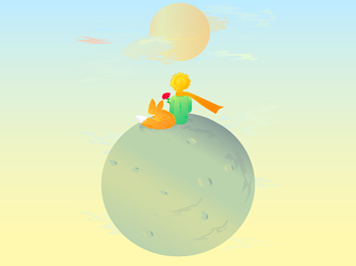 The Little Prince art fairytale illustration illustrator litle prince vector