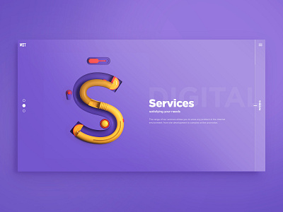 S— Services, 3D letters 3d 3d letters agency creative creative agency design page design slider ui ux design web