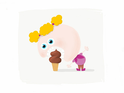 Icecream adobe sketch apple pen blond characterdesign digital doodle drawing flat girl icecream illustration sketch