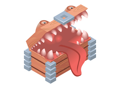 Isometric vector moster Chest