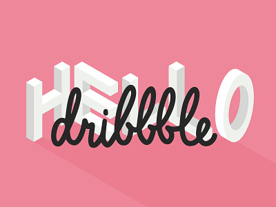 Hello Dribbble design dribbble flat hello isometric lettering vector