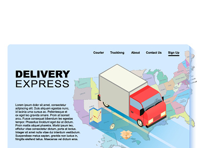 Isometric site for company Delivery Express