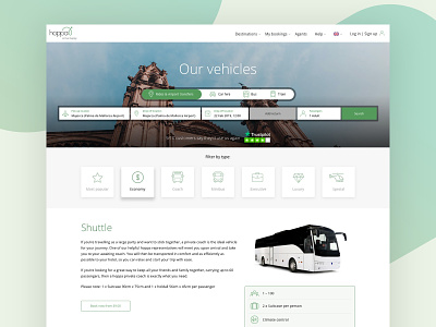 Vehicles page ui web design