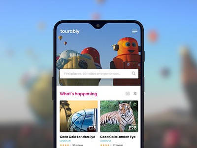 Tourably App Concept app design search ui