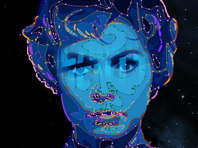 Oh So Many Stars 1960 cosmos graphicart hitchcock illustration janet leigh joustgraphic marion crane mural ohsomanystars psycho wip