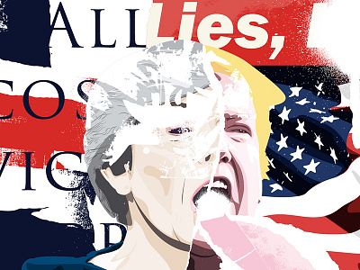 Alllies abstract artwork collage illustration instart ripped poster screen print streetart tear theresamay tornpaper trump