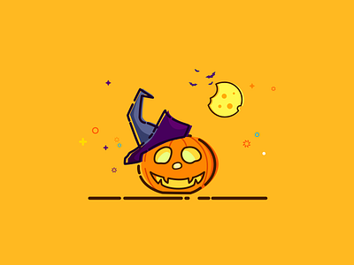 Halloween - 10/31/2016 at 03:44 AM bat halloween hat mbe moon pumpkin yellow