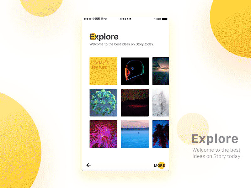 story interactive app gif interactive interface ui yellow