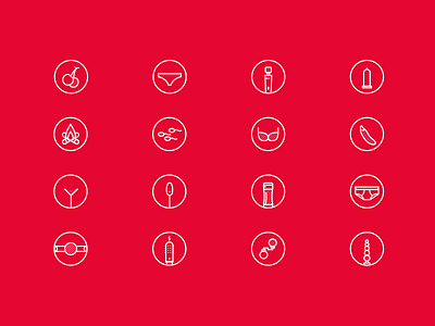 A set of sex icon icon red sex