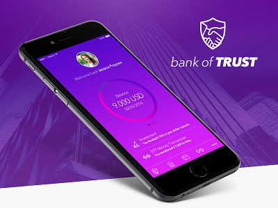 Bank of TRUST - iPhone App Concept app bank brand identity flat ipad iphone mobile omer ercan ui user interface ux visual design