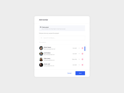 Add member modal design ui ux