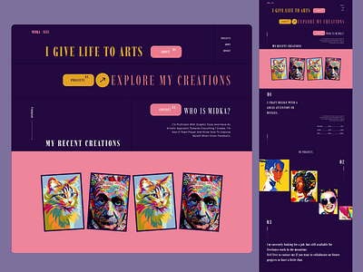 Personal Website for an Artist design graphic design illustration ui uiux web design