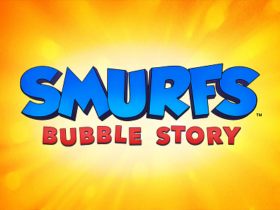 Smurfs Bubble Story Title Treatment branding bubble shooter design gaming lafig logo marketing mobile mobile game smurfs sony pictures television title treatment
