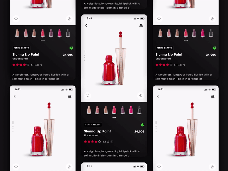 Sephora PDP animation app beauty branding mobile mobile app mobile ui ui user interface