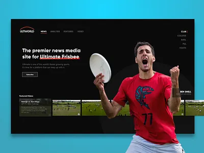 Ultimate Frisbee Rebrand Concept brand branding design product design rebrand redesign sketch sports sports design ui ultimate ultimate frisbee ux ux ui visual design website