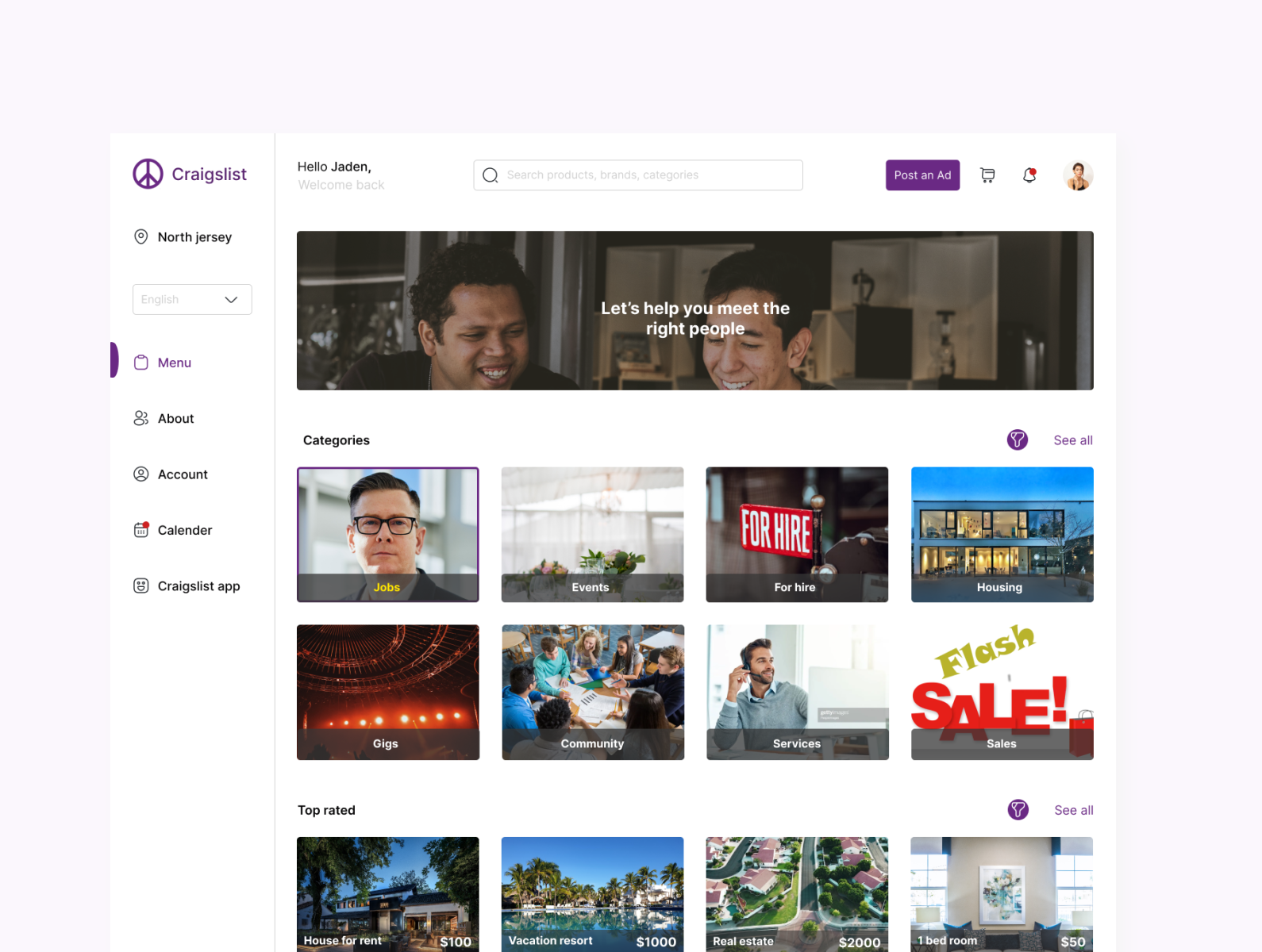 Craigslist redesign by Ochiobi Glory on Dribbble