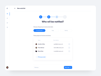 Headhunting App – Form blue desktop form gilroy management modern minimal navbar progress bar table ui figma